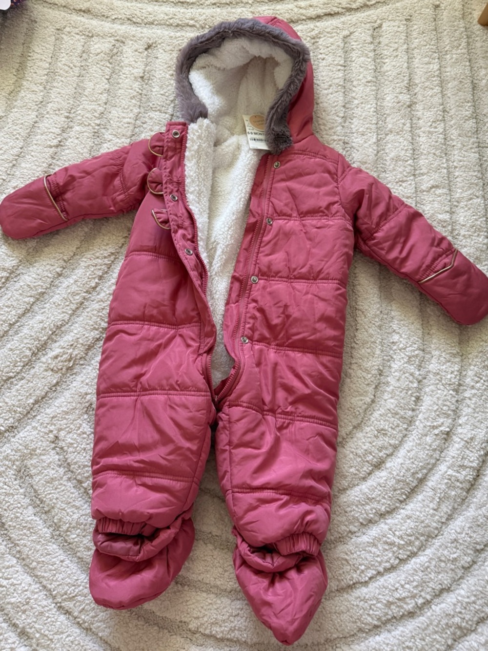 First Impressions Pink Hooded Puffer Snowsuit